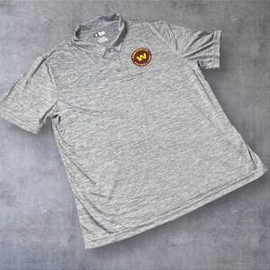 NEW‎ Washington Football Team Polo Shirt Mens XXL Gray NFL Team Apparel